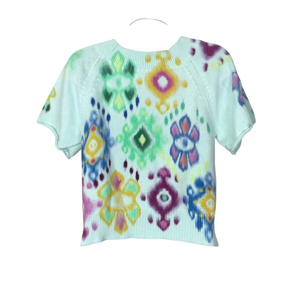 Anthropoligie Meera Embroidered 100% Cotton Knit Tee Size S - Picture 5 of 7